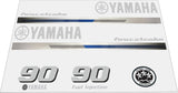 Yamaha Marine 90 HP Outboards Motor Top Cowl Cove Decal Sticker Kit - SOXA Marine