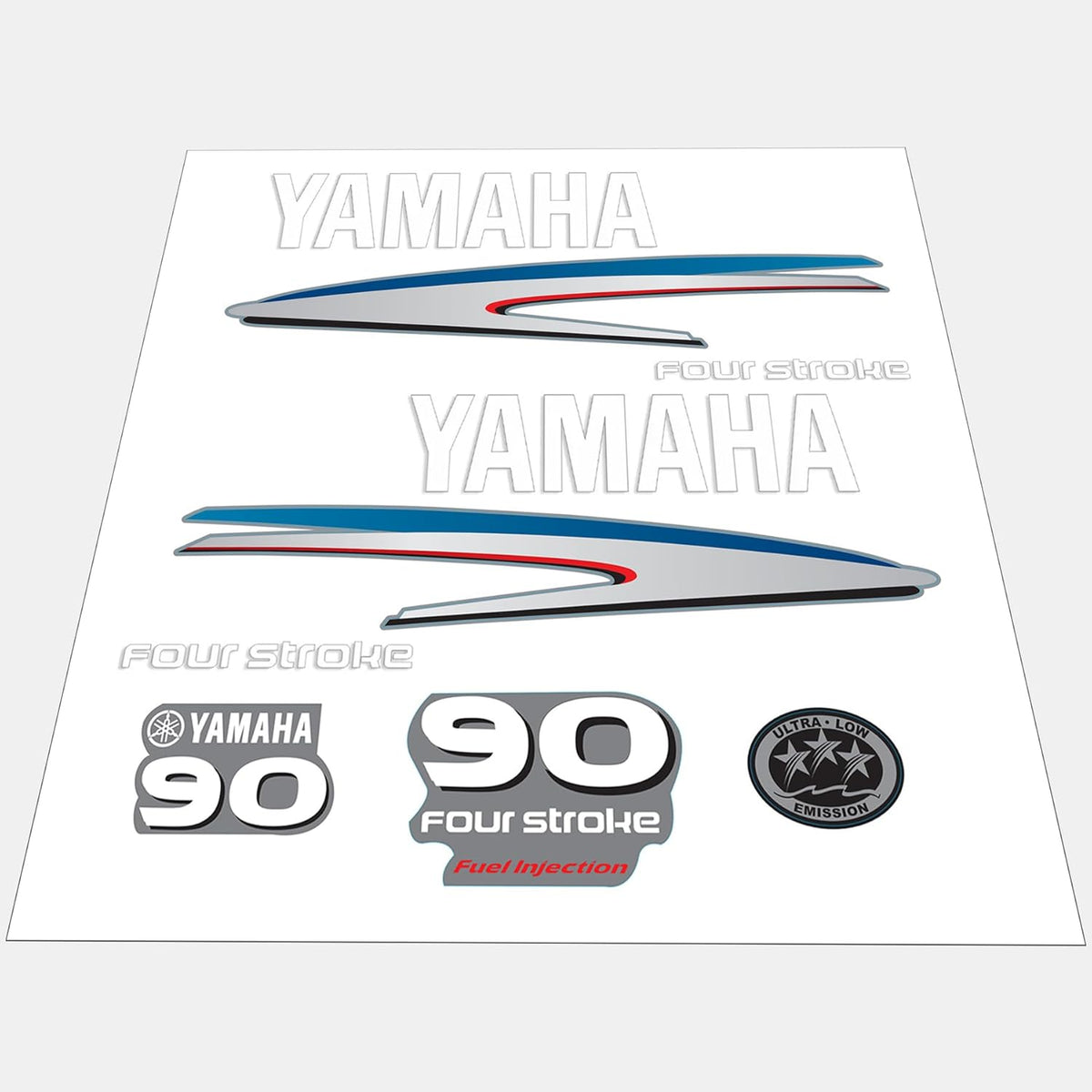 Yamaha Marine 90 HP Outboards Motor Top Cowl Cove Decal Sticker Kit - SOXA Marine
